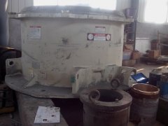 Large crusher frame component in the workshop