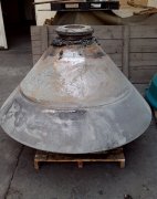 Large conical crusher casting in the works yard